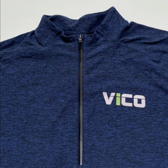 Lululemon Mens 1/2 Zip Surge Warm Heathered Cerulean Blue/Black Sz XL - Picture 2 of 6